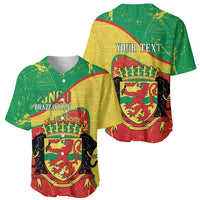Personalized Congo-Brazzaville Independence Day Baseball Jersey Coat Of Arms Grunge Style - Wonder Print Shop