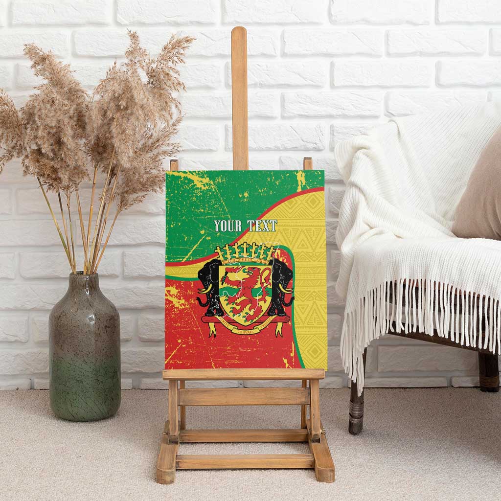 Personalized Congo-Brazzaville Independence Day Canvas Wall Art Coat Of Arms Grunge Style - Wonder Print Shop