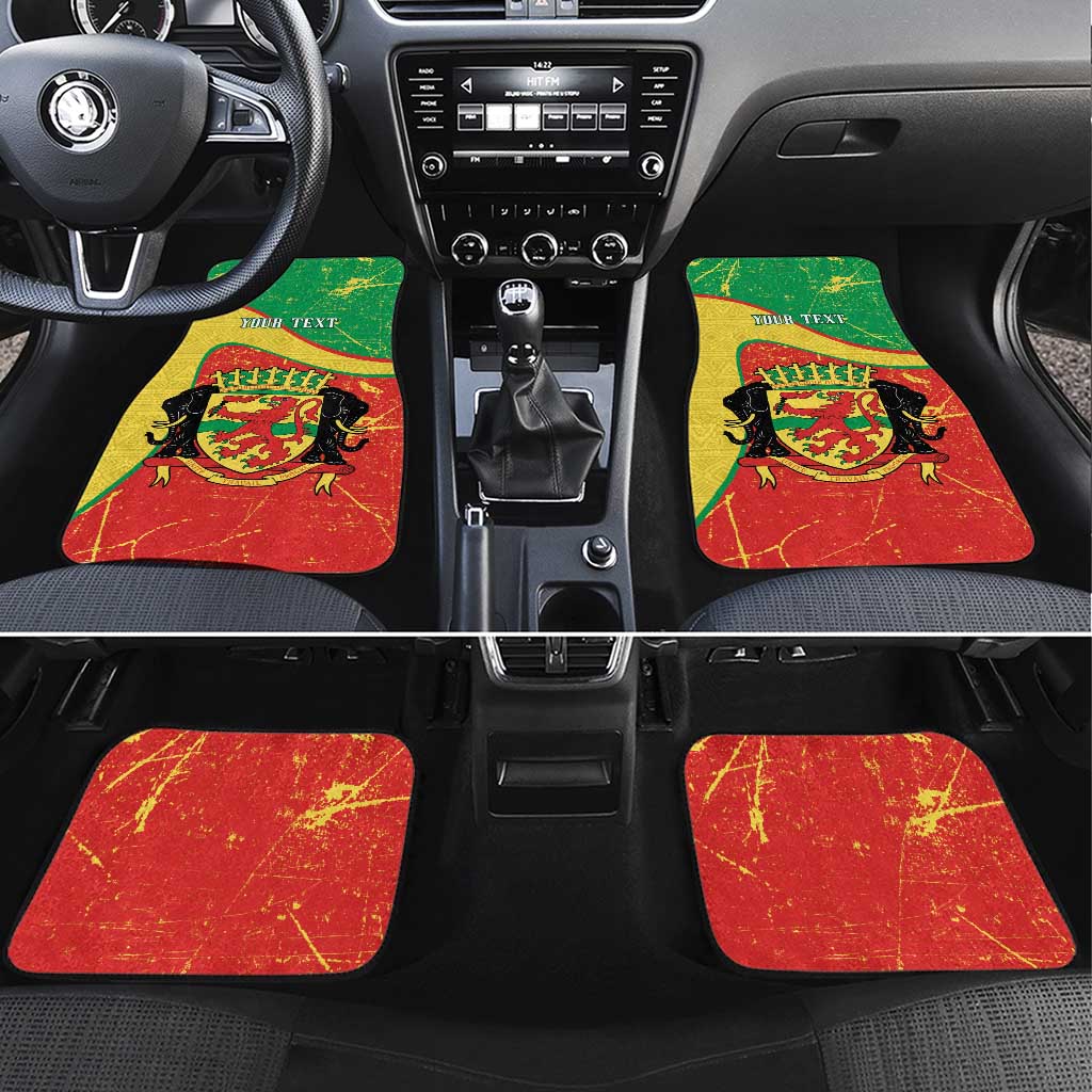 Personalized Congo-Brazzaville Independence Day Car Mats Coat Of Arms Grunge Style - Wonder Print Shop