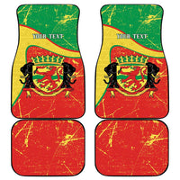 Personalized Congo-Brazzaville Independence Day Car Mats Coat Of Arms Grunge Style - Wonder Print Shop