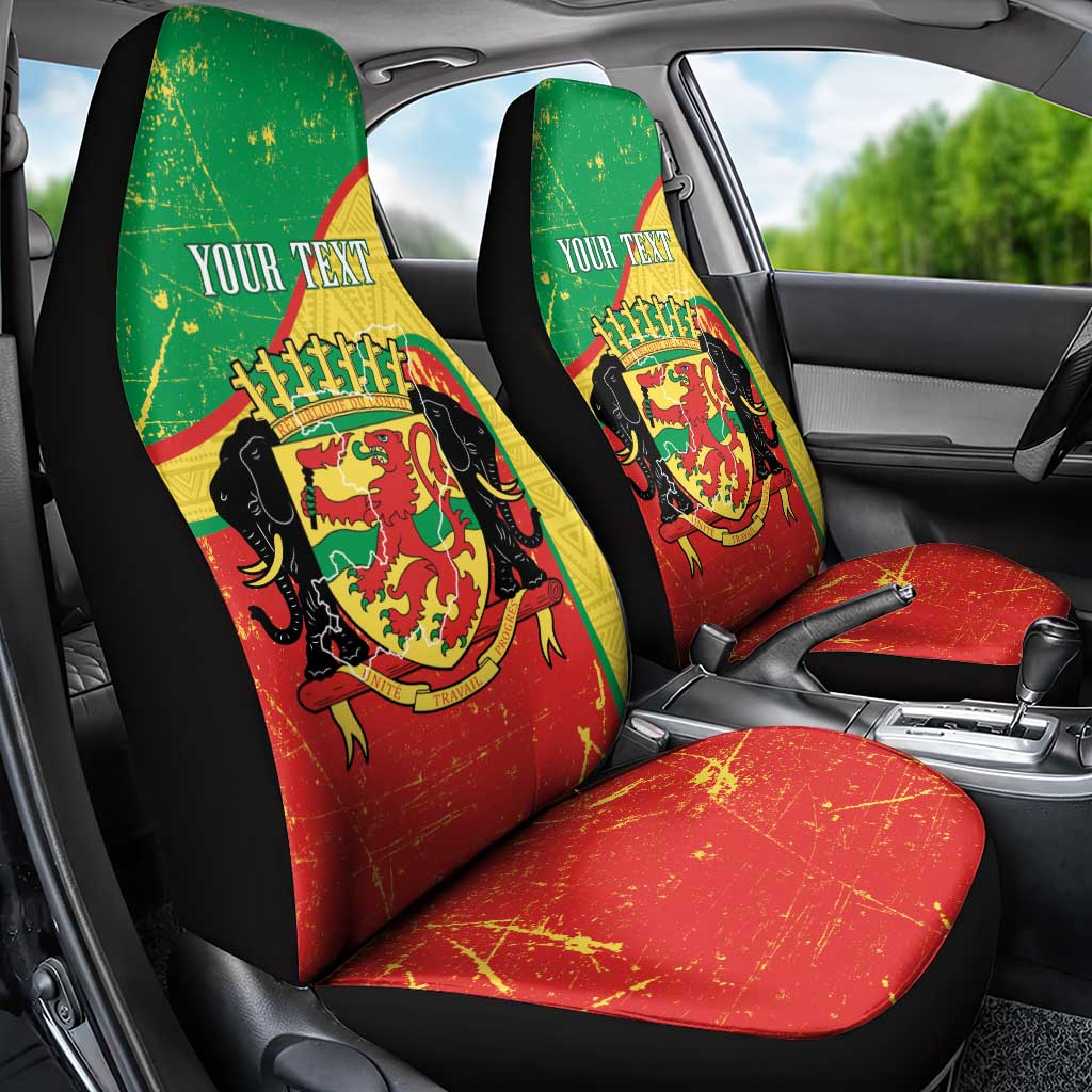 Personalized Congo-Brazzaville Independence Day Car Seat Cover Coat Of Arms Grunge Style - Wonder Print Shop