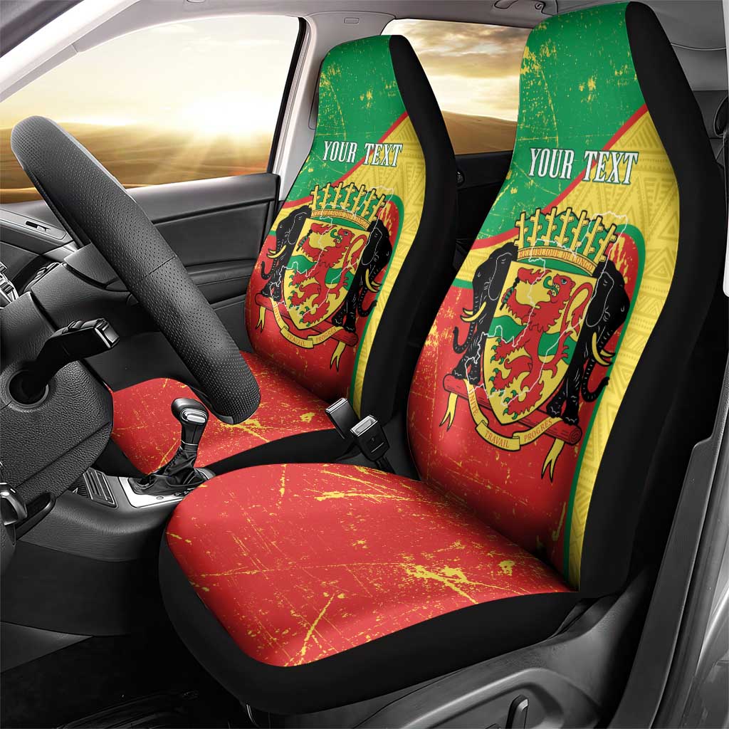 Personalized Congo-Brazzaville Independence Day Car Seat Cover Coat Of Arms Grunge Style - Wonder Print Shop