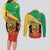 Personalized Congo-Brazzaville Independence Day Couples Matching Long Sleeve Bodycon Dress and Long Sleeve Button Shirt Coat Of Arms Grunge Style - Wonder Print Shop