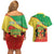 Personalized Congo-Brazzaville Independence Day Couples Matching Off Shoulder Short Dress and Hawaiian Shirt Coat Of Arms Grunge Style - Wonder Print Shop