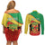 Personalized Congo-Brazzaville Independence Day Couples Matching Off Shoulder Short Dress and Long Sleeve Button Shirt Coat Of Arms Grunge Style - Wonder Print Shop