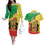 Personalized Congo-Brazzaville Independence Day Couples Matching Off The Shoulder Long Sleeve Dress and Hawaiian Shirt Coat Of Arms Grunge Style - Wonder Print Shop
