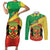 Personalized Congo-Brazzaville Independence Day Couples Matching Short Sleeve Bodycon Dress and Long Sleeve Button Shirt Coat Of Arms Grunge Style - Wonder Print Shop