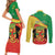 Personalized Congo-Brazzaville Independence Day Couples Matching Short Sleeve Bodycon Dress and Long Sleeve Button Shirt Coat Of Arms Grunge Style - Wonder Print Shop