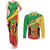 Personalized Congo-Brazzaville Independence Day Couples Matching Tank Maxi Dress and Long Sleeve Button Shirt Coat Of Arms Grunge Style - Wonder Print Shop