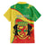 Personalized Congo-Brazzaville Independence Day Family Matching Off The Shoulder Long Sleeve Dress and Hawaiian Shirt Coat Of Arms Grunge Style - Wonder Print Shop