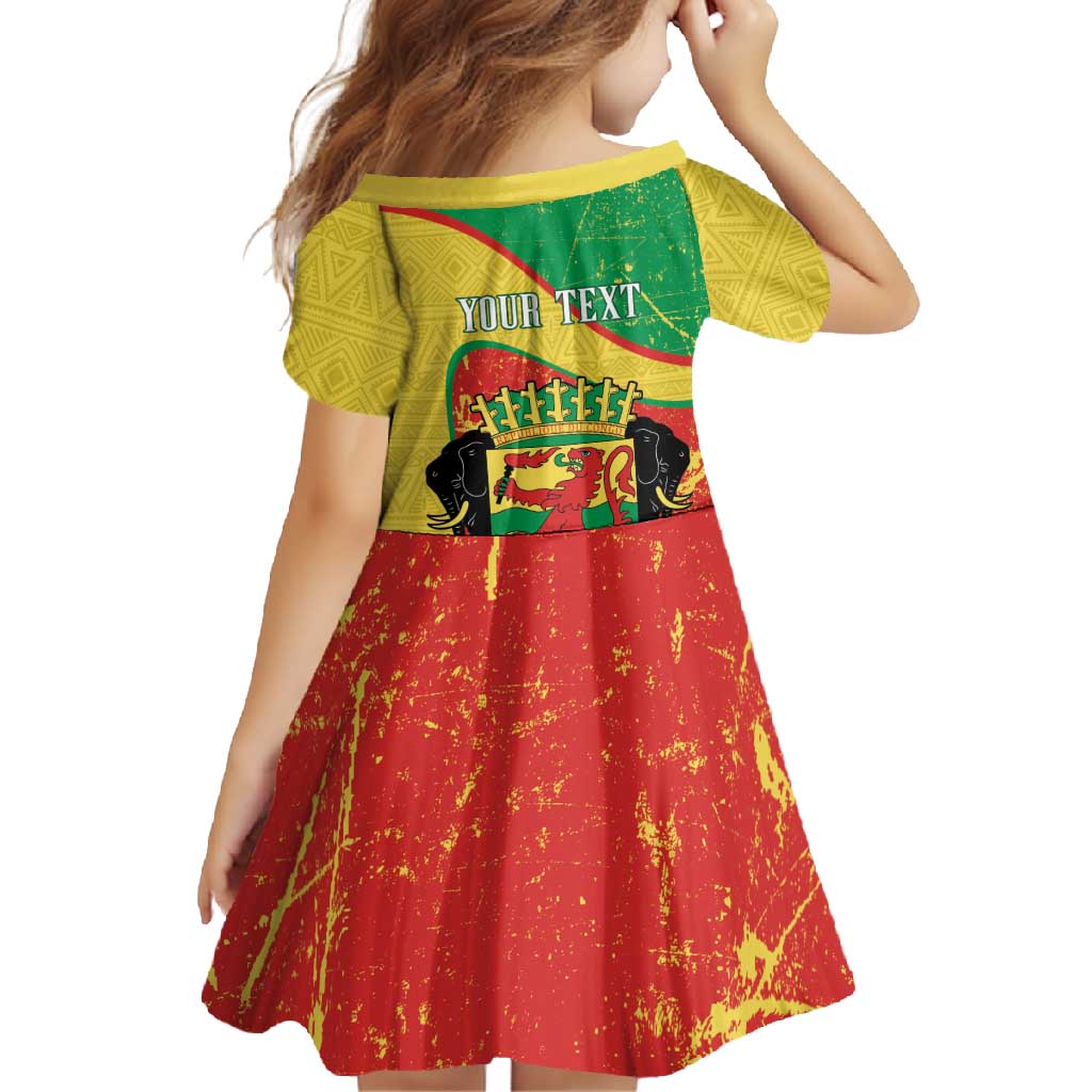 Personalized Congo-Brazzaville Independence Day Family Matching Off Shoulder Maxi Dress and Hawaiian Shirt Coat Of Arms Grunge Style - Wonder Print Shop
