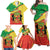 Personalized Congo-Brazzaville Independence Day Family Matching Off Shoulder Maxi Dress and Hawaiian Shirt Coat Of Arms Grunge Style - Wonder Print Shop