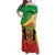 Personalized Congo-Brazzaville Independence Day Family Matching Off Shoulder Maxi Dress and Hawaiian Shirt Coat Of Arms Grunge Style - Wonder Print Shop