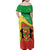Personalized Congo-Brazzaville Independence Day Family Matching Off Shoulder Maxi Dress and Hawaiian Shirt Coat Of Arms Grunge Style - Wonder Print Shop