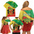Personalized Congo-Brazzaville Independence Day Family Matching Off Shoulder Short Dress and Hawaiian Shirt Coat Of Arms Grunge Style - Wonder Print Shop