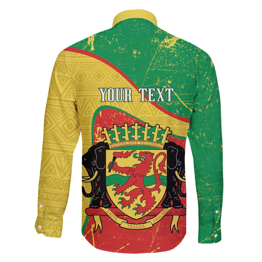 Personalized Congo-Brazzaville Independence Day Family Matching Puletasi and Hawaiian Shirt Coat Of Arms Grunge Style - Wonder Print Shop
