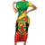 Personalized Congo-Brazzaville Independence Day Family Matching Short Sleeve Bodycon Dress and Hawaiian Shirt Coat Of Arms Grunge Style - Wonder Print Shop