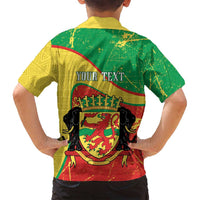 Personalized Congo-Brazzaville Independence Day Family Matching Tank Maxi Dress and Hawaiian Shirt Coat Of Arms Grunge Style - Wonder Print Shop