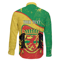 Personalized Congo-Brazzaville Independence Day Family Matching Tank Maxi Dress and Hawaiian Shirt Coat Of Arms Grunge Style - Wonder Print Shop