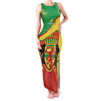 Personalized Congo-Brazzaville Independence Day Family Matching Tank Maxi Dress and Hawaiian Shirt Coat Of Arms Grunge Style - Wonder Print Shop