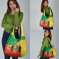 Personalized Congo-Brazzaville Independence Day Grocery Bag Coat Of Arms Grunge Style - Wonder Print Shop