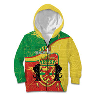 Personalized Congo-Brazzaville Independence Day Kid Hoodie Coat Of Arms Grunge Style - Wonder Print Shop