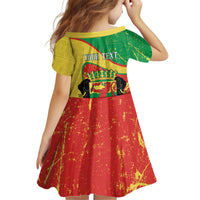 Personalized Congo-Brazzaville Independence Day Kid Short Sleeve Dress Coat Of Arms Grunge Style - Wonder Print Shop