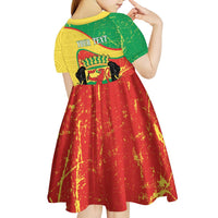 Personalized Congo-Brazzaville Independence Day Kid Short Sleeve Dress Coat Of Arms Grunge Style - Wonder Print Shop