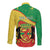 Personalized Congo-Brazzaville Independence Day Long Sleeve Button Shirt Coat Of Arms Grunge Style - Wonder Print Shop