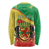 Personalized Congo-Brazzaville Independence Day Long Sleeve Shirt Coat Of Arms Grunge Style - Wonder Print Shop