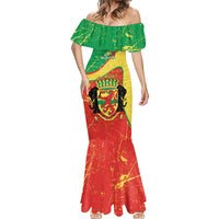 Personalized Congo-Brazzaville Independence Day Mermaid Dress Coat Of Arms Grunge Style - Wonder Print Shop