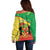 Personalized Congo-Brazzaville Independence Day Off Shoulder Sweater Coat Of Arms Grunge Style - Wonder Print Shop