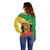 Personalized Congo-Brazzaville Independence Day Off Shoulder Sweater Coat Of Arms Grunge Style - Wonder Print Shop