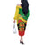 Personalized Congo-Brazzaville Independence Day Off The Shoulder Long Sleeve Dress Coat Of Arms Grunge Style - Wonder Print Shop