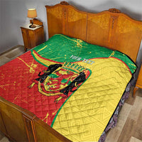Personalized Congo-Brazzaville Independence Day Quilt Coat Of Arms Grunge Style - Wonder Print Shop