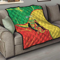 Personalized Congo-Brazzaville Independence Day Quilt Coat Of Arms Grunge Style - Wonder Print Shop