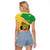 Personalized Congo-Brazzaville Independence Day Raglan Cropped T Shirt Coat Of Arms Grunge Style - Wonder Print Shop