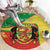 Personalized Congo-Brazzaville Independence Day Round Carpet Coat Of Arms Grunge Style - Wonder Print Shop