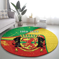 Personalized Congo-Brazzaville Independence Day Round Carpet Coat Of Arms Grunge Style - Wonder Print Shop