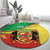 Personalized Congo-Brazzaville Independence Day Round Carpet Coat Of Arms Grunge Style - Wonder Print Shop