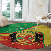 Personalized Congo-Brazzaville Independence Day Round Carpet Coat Of Arms Grunge Style - Wonder Print Shop