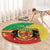 Personalized Congo-Brazzaville Independence Day Round Carpet Coat Of Arms Grunge Style - Wonder Print Shop