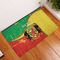 Personalized Congo-Brazzaville Independence Day Rubber Doormat Coat Of Arms Grunge Style - Wonder Print Shop