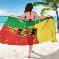 Personalized Congo-Brazzaville Independence Day Sarong Coat Of Arms Grunge Style - Wonder Print Shop