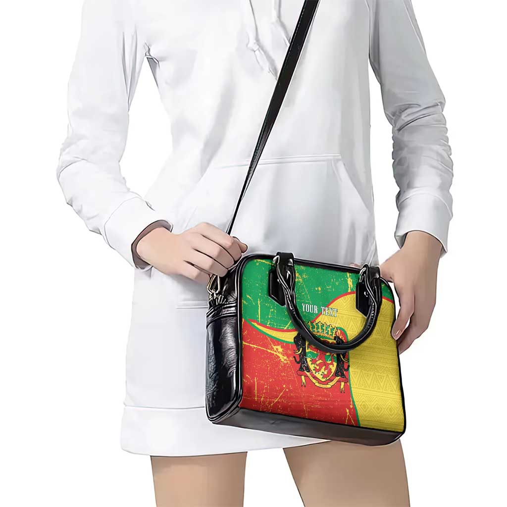Personalized Congo-Brazzaville Independence Day Shoulder Handbag Coat Of Arms Grunge Style - Wonder Print Shop