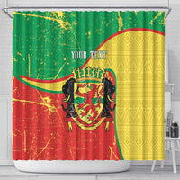 Personalized Congo-Brazzaville Independence Day Shower Curtain Coat Of Arms Grunge Style - Wonder Print Shop