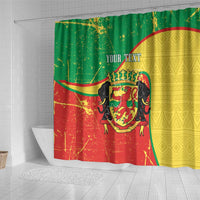 Personalized Congo-Brazzaville Independence Day Shower Curtain Coat Of Arms Grunge Style - Wonder Print Shop