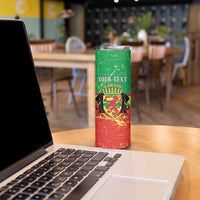 Personalized Congo-Brazzaville Independence Day Skinny Tumbler Coat Of Arms Grunge Style - Wonder Print Shop