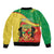 Personalized Congo-Brazzaville Independence Day Sleeve Zip Bomber Jacket Coat Of Arms Grunge Style - Wonder Print Shop
