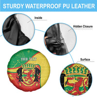 Personalized Congo-Brazzaville Independence Day Spare Tire Cover Coat Of Arms Grunge Style - Wonder Print Shop